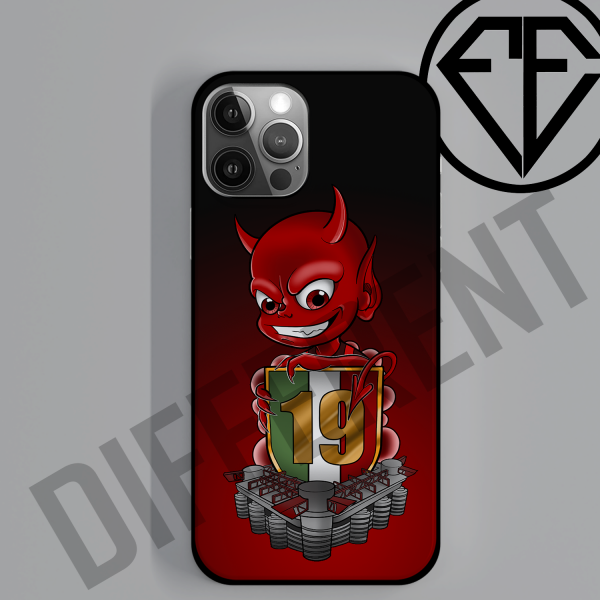 Cover per cellulare tifosi Rossoneri Milan Scudetto diavolo disegno