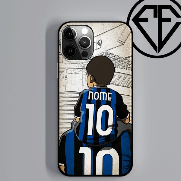 Cover per cellulare tifosi Nerazzurri di Padre in figlio con nome e numero New