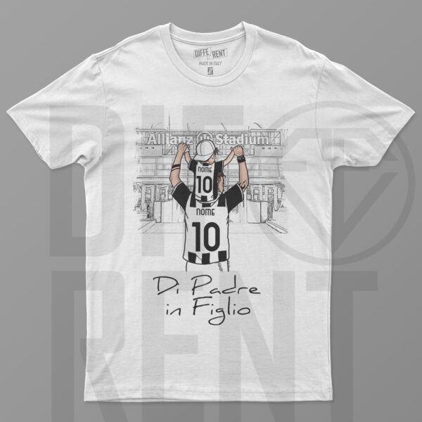 T-shirt tifosi Bianconerii di padre in figlio Personalizzabile