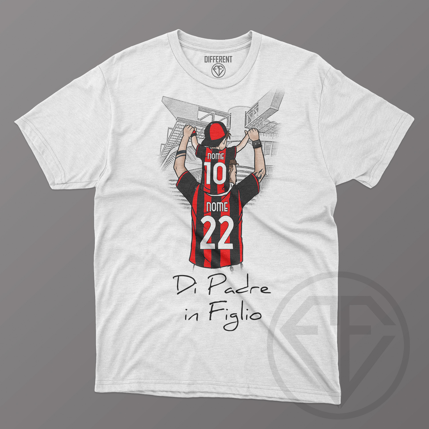 T-shirt tifosi Rossoneri, di padre in figlio