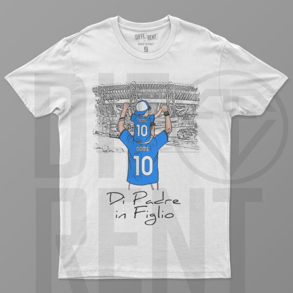 T-shirt tifosi azzurri  di padre in figlio Personalizzabile