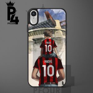 Cover per cellulare tifosi rossoneri di padre 24 con nome e numero