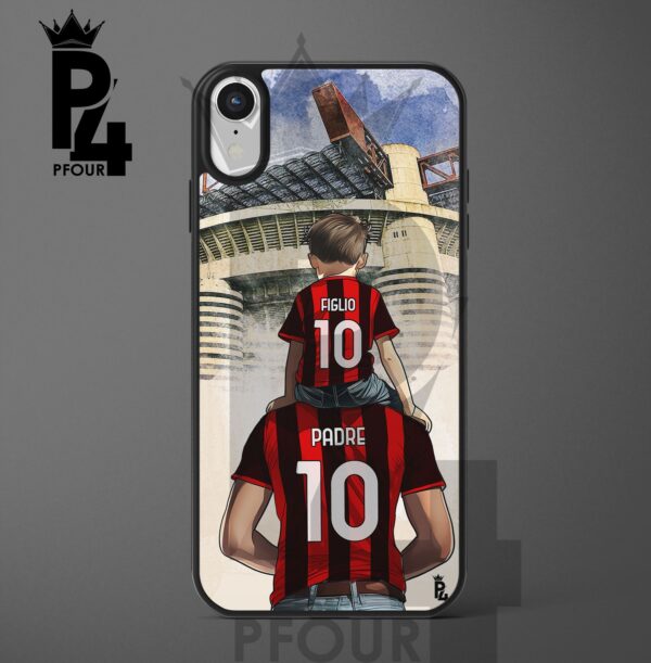 Cover per cellulare tifosi rossoneri di padre 24 con nome e numero