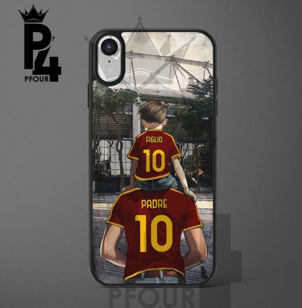 Cover per cellulare Tifosi Giallorossi Di padre in figlio 24 con nome e numero